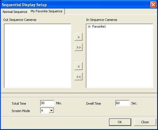 Sequential Display Setup (Monitor System Config Sequential Display Setup) Configure the settings relating to the sequential display.