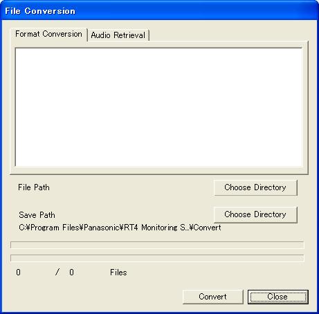 Convert the file format It is possible to convert the file format (extension: *rt4) into Windows Media format. Create a file in Windows Media format Screenshot 1 Select "File Conversion" under "Tool".