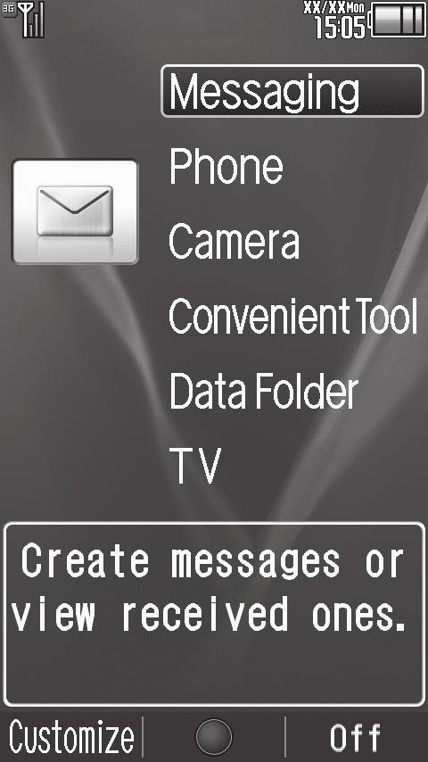 Accessing Functions Using Simplified Menus (Simple Menu) Simple Menu Features Activate Simple Menu to reduce available handset functions and simplify menus.. Fonts are enlarged and appear in bold.
