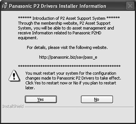 14 As shown in Figure 16, a dialogue box appears, prompting you to restart the personal computer. Click Yes to restart.