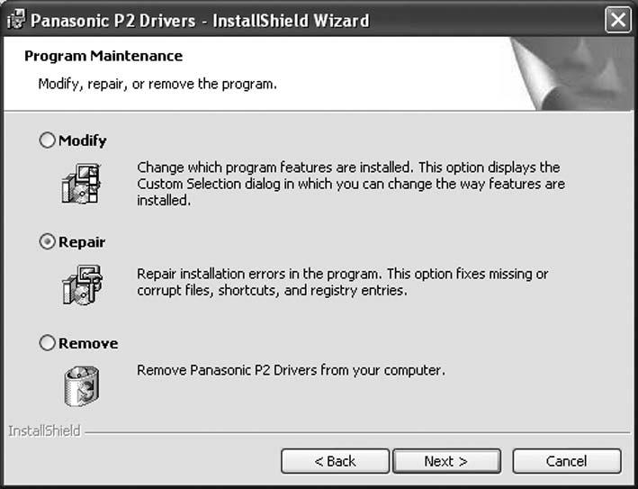 5. Adding a New P2 Device To connect a new P2 card or P2 device to a personal computer in which P2 software is already installed, use the procedure described in 4.