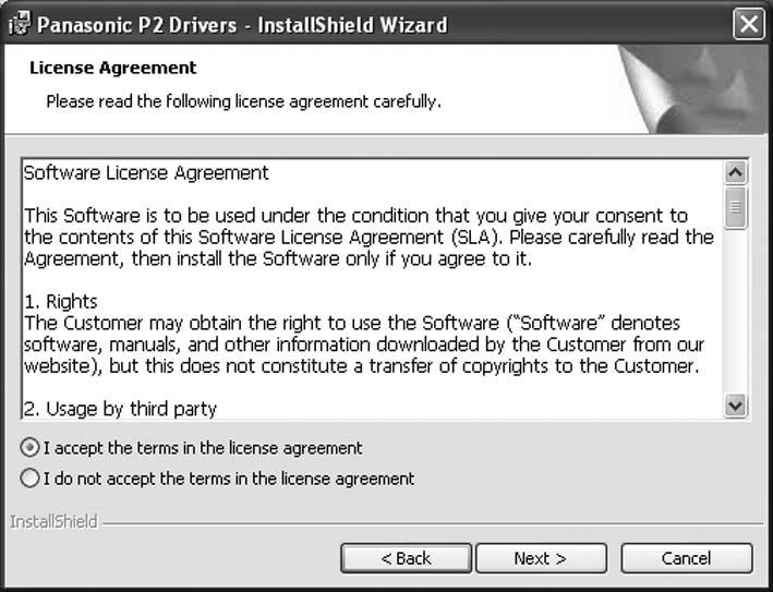 If you wish to uninstall manually, click Cancel. Refer to 6. Uninstallation of the P2 Software for information on manual uninstallation.