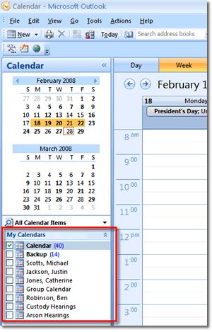 Sharing Microsoft Outlook Calendars with OfficeCalendar Viewing, entering, editing, and deleting appointments for another user is the same as entering them for yourself when using Outlook with