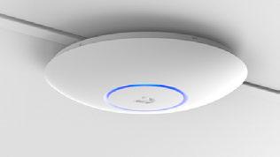 UniFi Wireless Sleek Industrial Design UniFi AP can be integrated seamlessly into any wall or ceiling surface (mounting kits included). The LED indicator simplifies deployment and configuration.