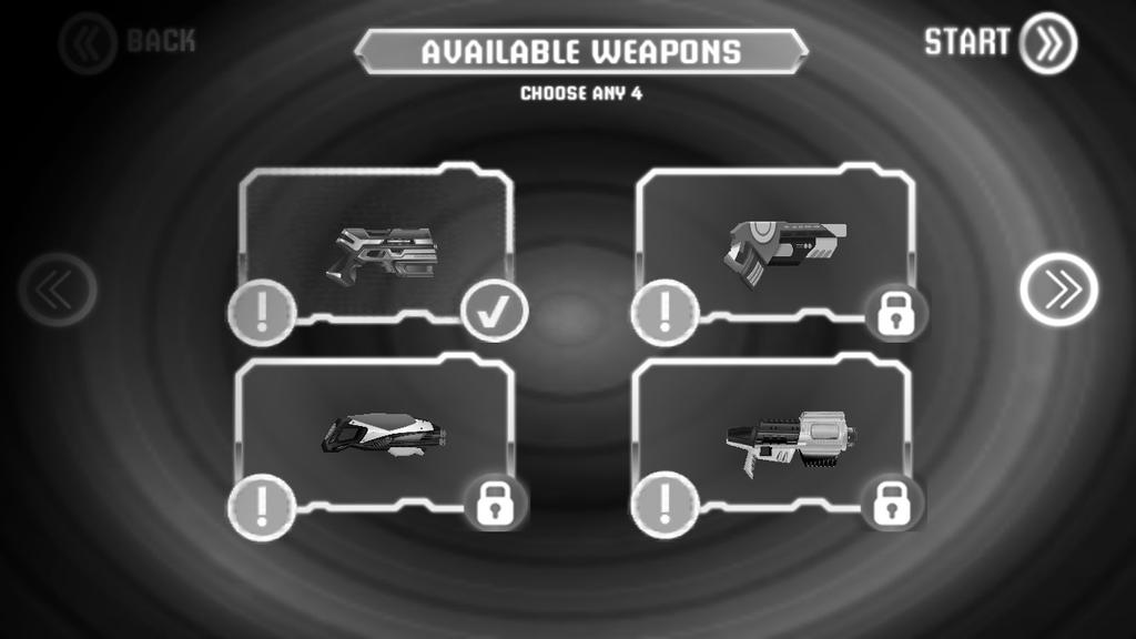 Unlocked levels are blue (Figure 6). 11. When the app asks to access your camera, select OK (Figure 7). 12. Select a weapon. Unlocked weapons are blue (Figure 8). 13.