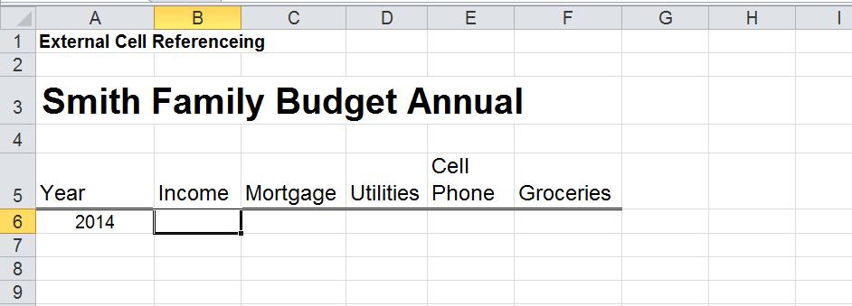 Say the quarterly budget totals are one worksheet and we want to add them together on a separate worksheet.