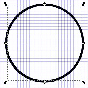 Click a point on the centre line of the circle and draw a line, the width of the line can be changed in the width box in the top menu bar.