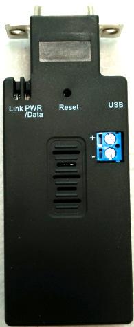 Red Mini USB (Power) + (5~27 VDC) GND LED Status Data LED flash Data