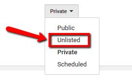 3. Change the privacy setting for the video you are about to upload. We recommend you change the setting to Unlisted.