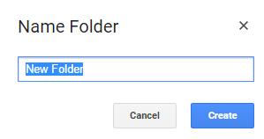 6. Enter the folder name and click Create Rename a file or folder in your online Google Drive Organize your Drive with clear file and folder names. 1.
