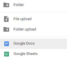3. Choose Google Drive 4. Click new (red button on left) 5. Click Google Docs 6.