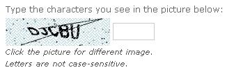 They are marked with *. 4. Enter the CAPTCHA in the field (note that letters are not case-sensitive). This is to ensure the form is created by a person, and not automatically by a computer: 5.