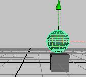 Figure 338 The cube moves to line up with the sphere in translatex Notice
