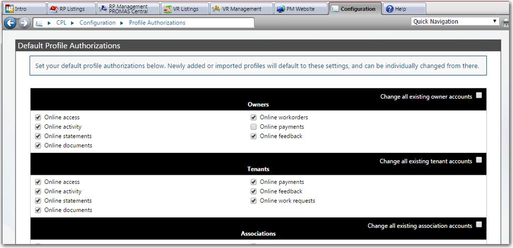 c) On the Configuration tab, in the RP Preferences field there are several things to set up: i.