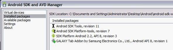 Unzip the toolkit file and run the SDK Manager application 2.The program will search for updated packages to install.