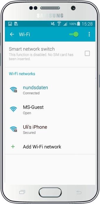 nundsdaten WiFi and hold your finger on it for about 2 seconds. Scroll down until you see Identity.
