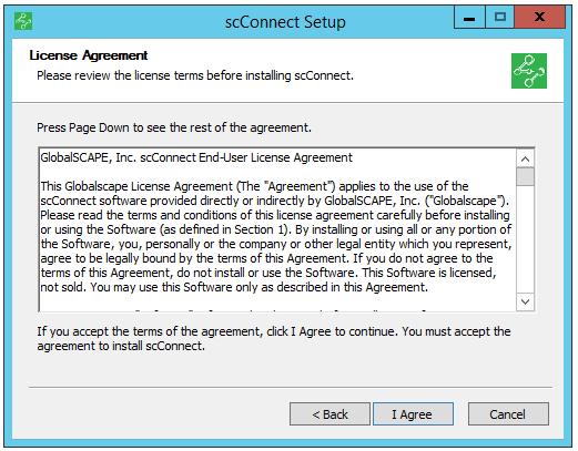 Double-click the scconnect installer icon to start the installer wizard. The wizard will determine whether the prerequisite applications have been installed before continuing.