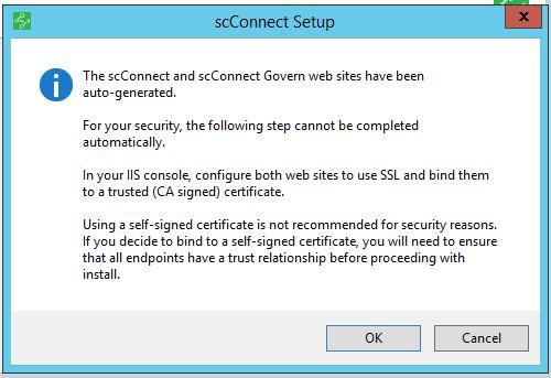 Administration 10. The installation cannot continue until you have configured both of the websites that were just created to use SSL, and bind them to a trusted (CA signed) certificate. a. Launch the Server Manager.