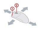Basic function of the USB Mouse Left button: SELECT