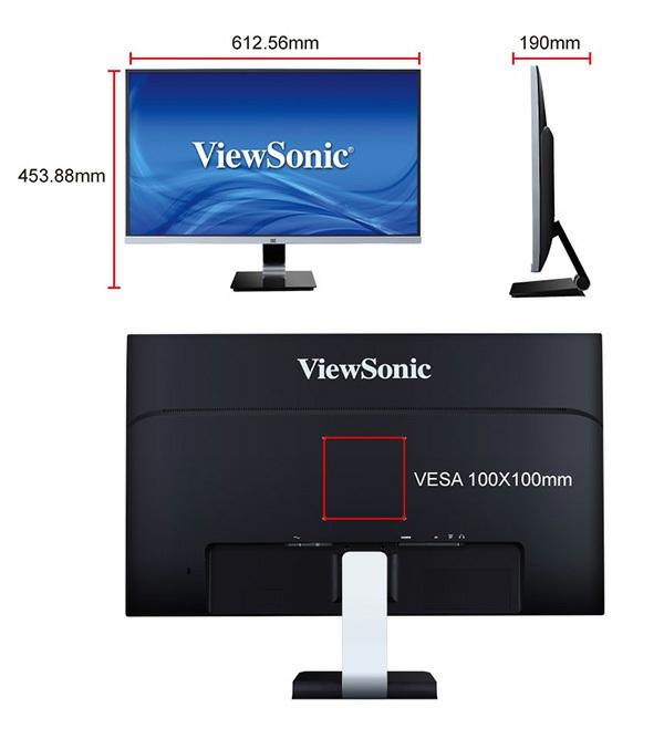 VESA-Compatible Mount Design Mount the monitor as you see fit using its convenient 100 x 100mm VESA-mountable design.