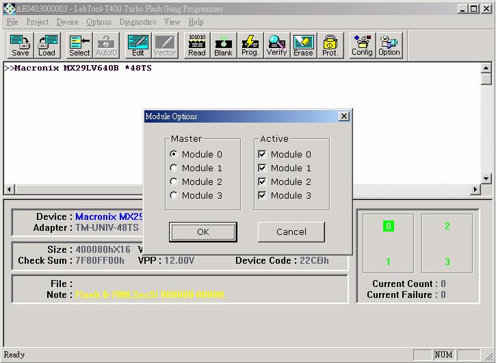 This option is used to select the master module location (default module 0), and enable/disable the module.