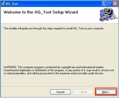 ( CD:\hart\gateway\utilities\hg_tool\ ) or the web site ftp://ftp.icpdas.com.tw/pub/cd/fieldbus_cd/hart/gateway/utilities/hg _tool/ Step 2:Execute the Setup.exe file to install the HG_Tool Utility.
