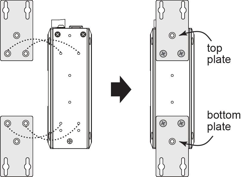 STEP 2 & 3 Slightly pull the EDS-P506E-4PoE Series forward and lift up to remove it from the DIN rail.