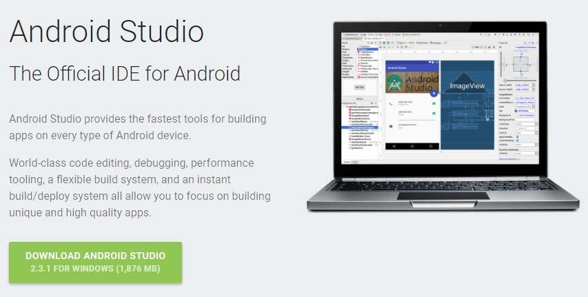 3.3 Installing Android Studio Android Studio can be downloaded from