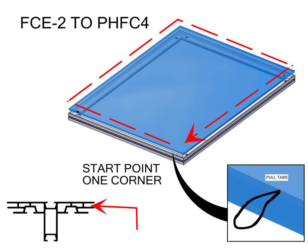 Install graphics by pressing the FCE-2 edge of