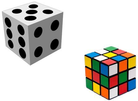 cube whose sides all measure 1 unit; cubes of the same size used for measuring volume. K.