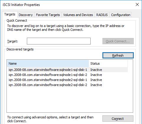 Connecting Targets and Configuring Multipathing This part describes how to connect the servers to the iscsi targets and configure multipathing.