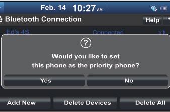 PHONE PAIRING CONNECTING FOR THE FIRST TIME 5. Your phone may require a PASSKEY. If prompted, enter it into your phone 6. The vehicle will confirm that your phone has been successfully connected 7.