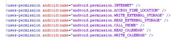 24 4. IMPLEMENTATION OF APPLICATION MODULES This section consists of few code snippets which perform the main tasks of execution. 4.1 XML Code for Android Permissions: Figure 4.