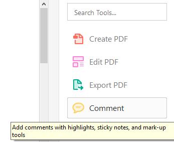 1. Open the PDF document. Annotate a PDF with comments (sticky note tool) 2.