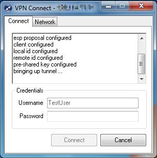 The IPSec VPN tunnel is established and the VPN