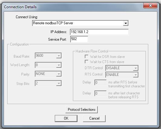 ModScan tool set up Step 1: Click Connection and Connect Step 2: