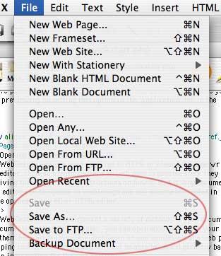 RAGE WebDesign Quick Start 14 of 18 Saving Documents in RAGE WebDesign RAGE WebDesign lets you save files just as easily as any other text editor or word processing application.