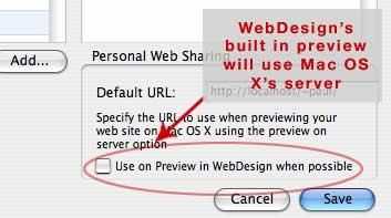 RAGE WebDesign Quick Start 17 of 18 Previewing your Web Site with Mac OS X's built in Server In Mac OS X, you are able to set up your own personal web sharing account which lets you share your web