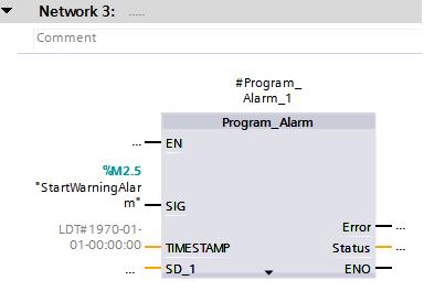 5 PLC configuring and engineering 5.5 Program Alarm engineering 3 Drag & drop the message block Program_Alarm_1 into an empty network of your FB.
