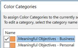 meaningful Objectives - Personal category from the dropdown list Or if the category isn t in the list, Select All Categories from the dropdown list and click the box to the left of