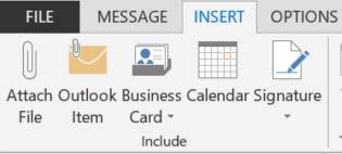 Select Categories icon on the ribbon Chapter 11: Attaching Files or Outlook Items to an email message Open the