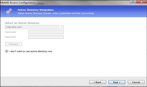 Choose the Active Directory Domain or check I