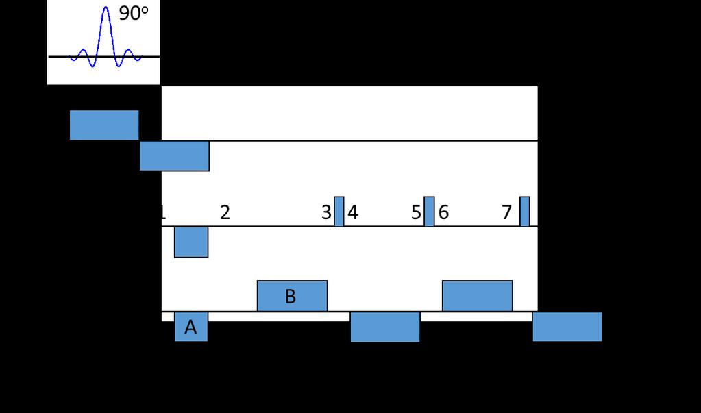 a. Indicate for each of the 3 gradients whether it is used as slice selection gradient, phase encoding gradient, or frequency