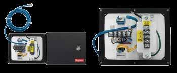 INTERSAFE Data Interface Ports for DH+, ModBus Plus, Ethernet Protocol Left-hand image shows front view, GFCI Receptacle Models. Righthand image shows front view, Duplex Receptacle Models.