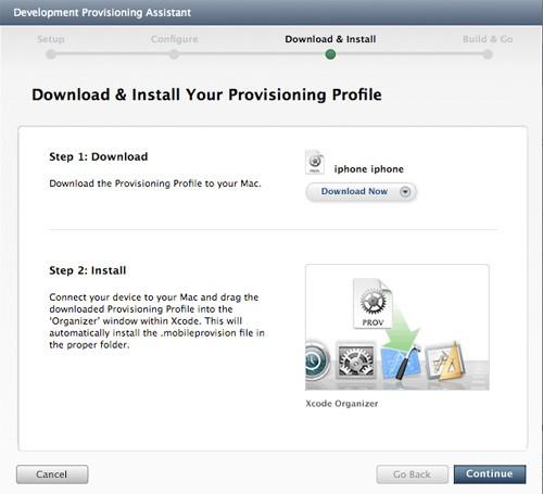 Download the provisioning profile