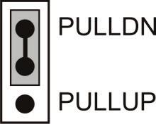 USB-201 User's Guide Functional Details Figure 6 shows the jumper configured for pull-down. Figure 6. Pull-down jumper Configure the jumper for pull-up to pull the digital inputs high (+5V).