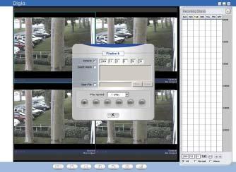 13 Playback To play recorded video, press the playback button. A list of recorded video is displayed in the Recording Status window on the right side of the screen (Figure 6). Figure 6.