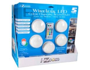 035-02726 i-zoom Dimmer Switch LED Night Light 200 Lumens, 3 Ways to Mount, Ideal For Closets, Basements, Hallways, Bathrooms and More. 4 AAA (Displayed Dimensions: 7.