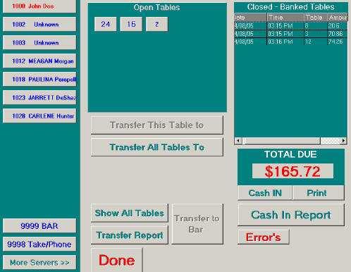 Your Options with SERVER CASH IN from the Inventory Manager screen are quite extensive.