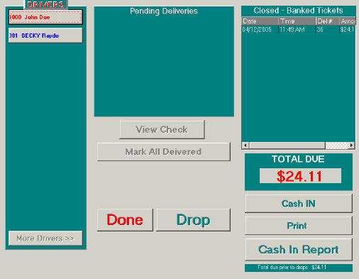 From the FastPOS Manager Screen, the Manager can cash out the Driver s bank.
